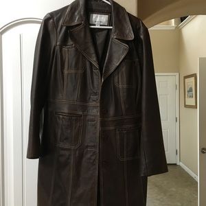 Wilsons leather long brown coat